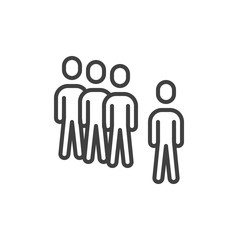 Team leader line icon. Leadership linear style sign for mobile concept and web design. Group of people outline vector icon. Teamwork symbol, logo illustration. Vector graphics