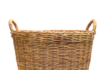 Basket wicker isolated on white background.