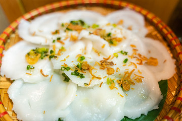 Banh Cuon, Vietnamese steamed rice paper meat meal