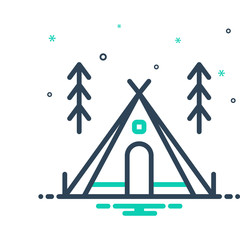 mix icon for camp tent 