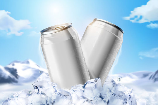 Blank Iced Cold Beverage Can