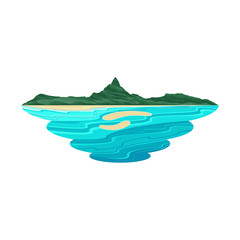 Bora Bora Island Beach and Lagoon Landscape Vector