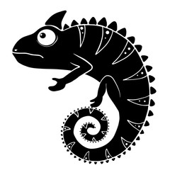 Chameleon graphic icon. Chameleon black sign isolated on white background. Vector illustration