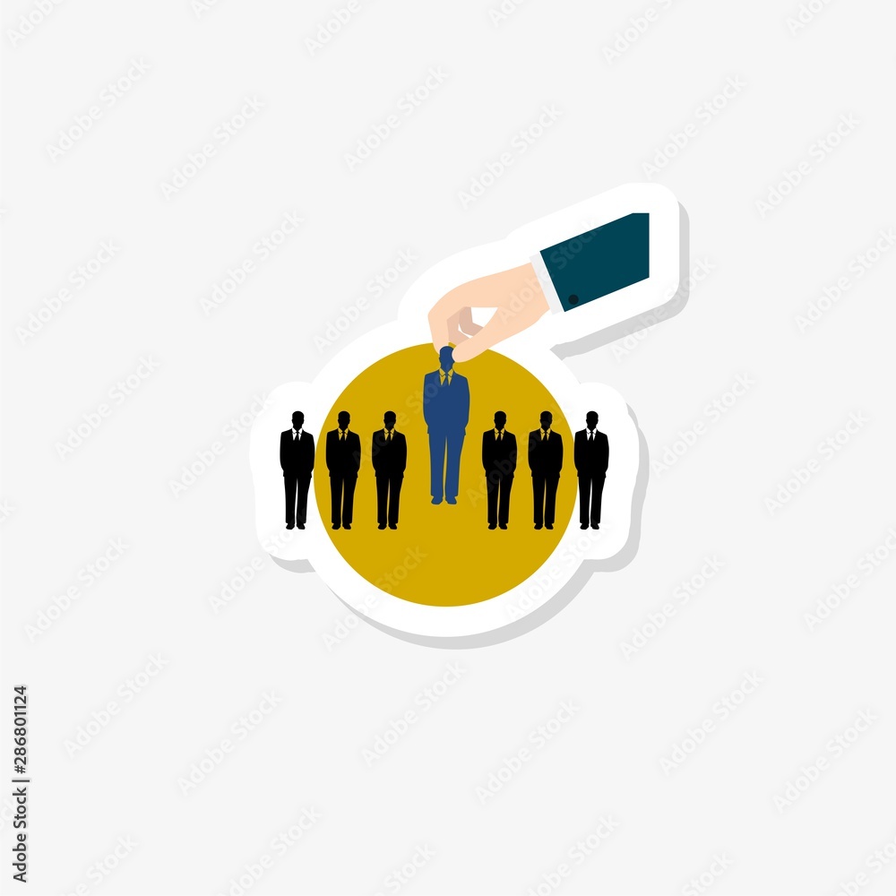 Poster Recruitment people for work sticker logo. Hiring icon