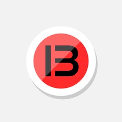 Initial Letter IB Logo Template sticker Design