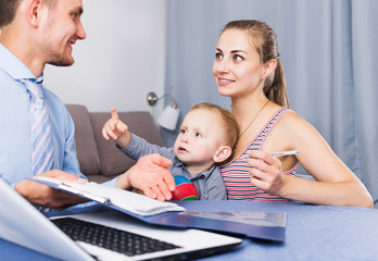 Glad worker conducting survey of population