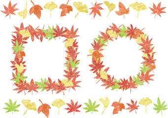 紅葉水彩風フレーム