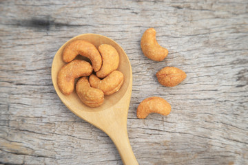 Baked cashew nut for healthy eating in free time 