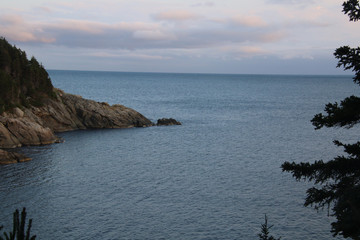 A rocky point protruding into the Atlantic ocean