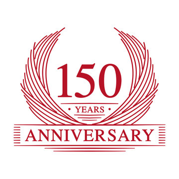 150 years design template. One hundred and fifty years jubilee logo. Vector and illustration.