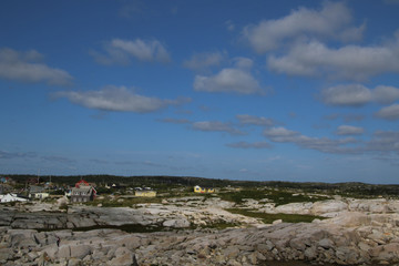 Fototapeta na wymiar Barren rocks in the foreground