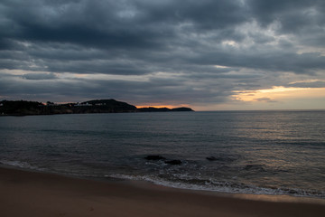 An early morning view of a sandy beach