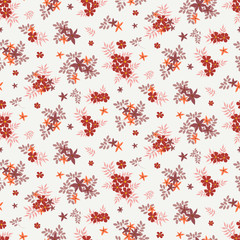 Fashionable pattern in small flowers. Floral seamless background for textiles, fabrics, covers, wallpapers, print, gift wrapping and scrapbooking. Raster copy.