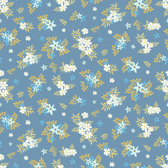 Fashionable pattern in small flowers. Floral seamless background for textiles, fabrics, covers, wallpapers, print, gift wrapping and scrapbooking. Raster copy.