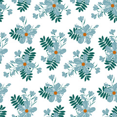 Fashionable pattern in small flowers. Floral seamless background for textiles, fabrics, covers, wallpapers, print, gift wrapping and scrapbooking. Raster copy.