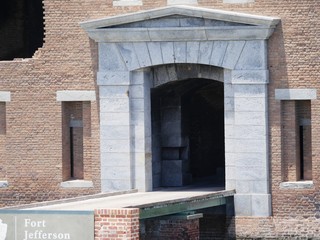 Extreme close up of the entrance to Fort Jefferson, Dry Tortugas National Park.