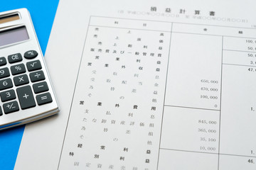 貸借対照表　決算書　ビジネス書類　経理　イメージ