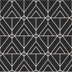 Behang Vector geometrisch naadloos patroon, elegant minimaal ornament uit het midden van de eeuw © artrise
