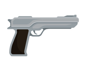 Gray metal gun. Vector illustration on a white background.