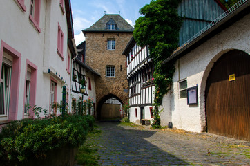 View of Hirtenturm, an old city gate in Blankenheim, North Rhine-Westphalia Germany