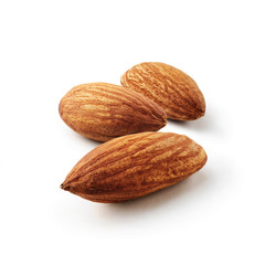 Almonds isolated on white background
