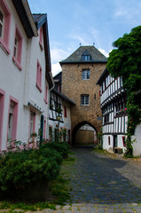 Fototapeta na wymiar View of Hirtenturm, an old city gate in Blankenheim, North Rhine-Westphalia Germany
