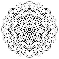 Indiginous dot pattern inspired by traditional art from Australia, monochorme bohemian decoration