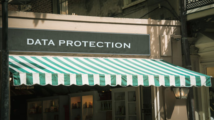 Naklejka premium Street Sign DATA PROTECTION
