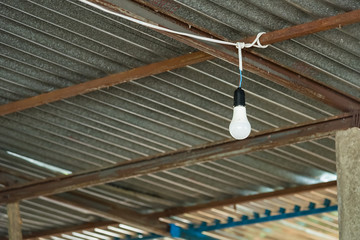 hanging light bulb, energy saving and LED bulb.