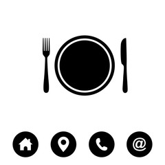 Fork and knife, eat icon symbol. Restaurant Icon vector