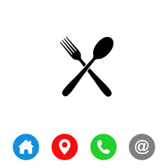 Fork & Spoon icon vector Restaurant Symbol vector