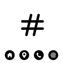 Hashtag icon. Hashtag symbol design from Social Media