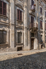 A beautiful medieval building in the historic center of Arona, Novara, Italy