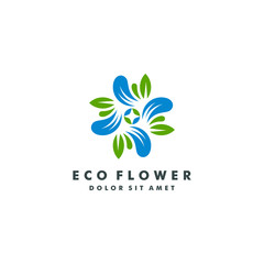 Natural flower logo design vector