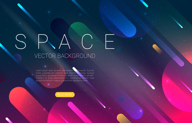 Vector Universe background for presentation design. Brochure template with space elements