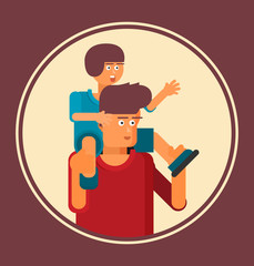 Father and son. Father's day card, background