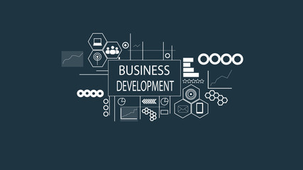 business  developer illustration dark blue  background