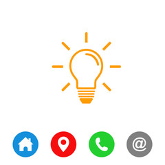 Lamp bulb symbol vector icon 