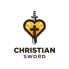 Christian Sword Church Cross logo design inspiration