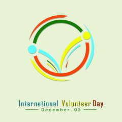 International Volunteer Day Typography with Volunteer icon