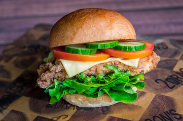 hamburger on white background