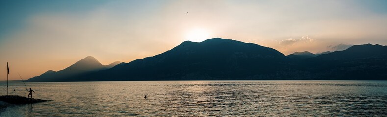 Lago Di Garda Pano Sunset