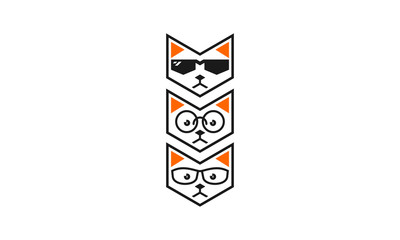cool cat geometry logo icon vector - 286814789