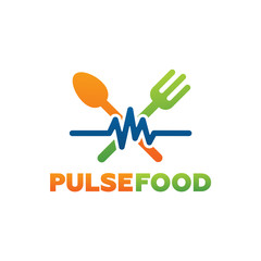 Pulse Food Logo Template Design Vector, Emblem, Design Concept, Creative Symbol, Icon