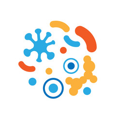 Microbe, bacteria and virus. Vector design element.