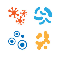 Fototapeta na wymiar Microbe, bacteria and virus. Vector design elements.