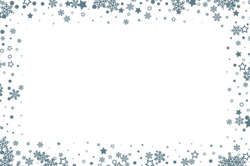 Obraz premium Christmas decoration. Winter holiday design element with snowflakes and stars. Vector ornamental frame
