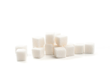 .Sugar cubes on white background isolated - Image