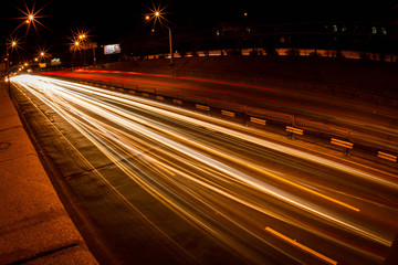 traffic in city at night