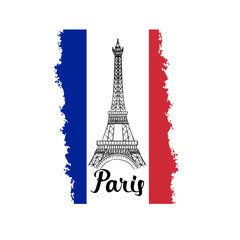 Logo City of Paris flag with iconic Eiffel Tower